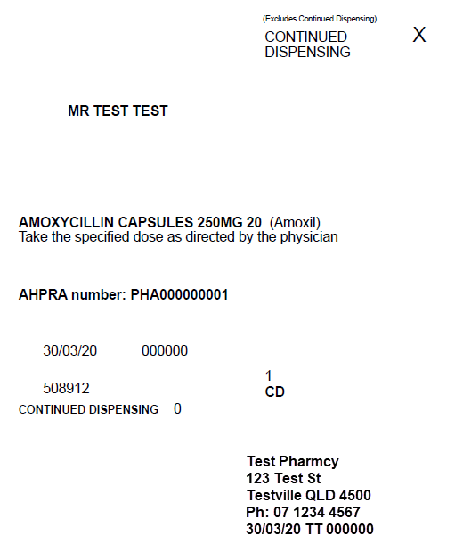 Dispensing a Continued Dispensing/Supply Z Software